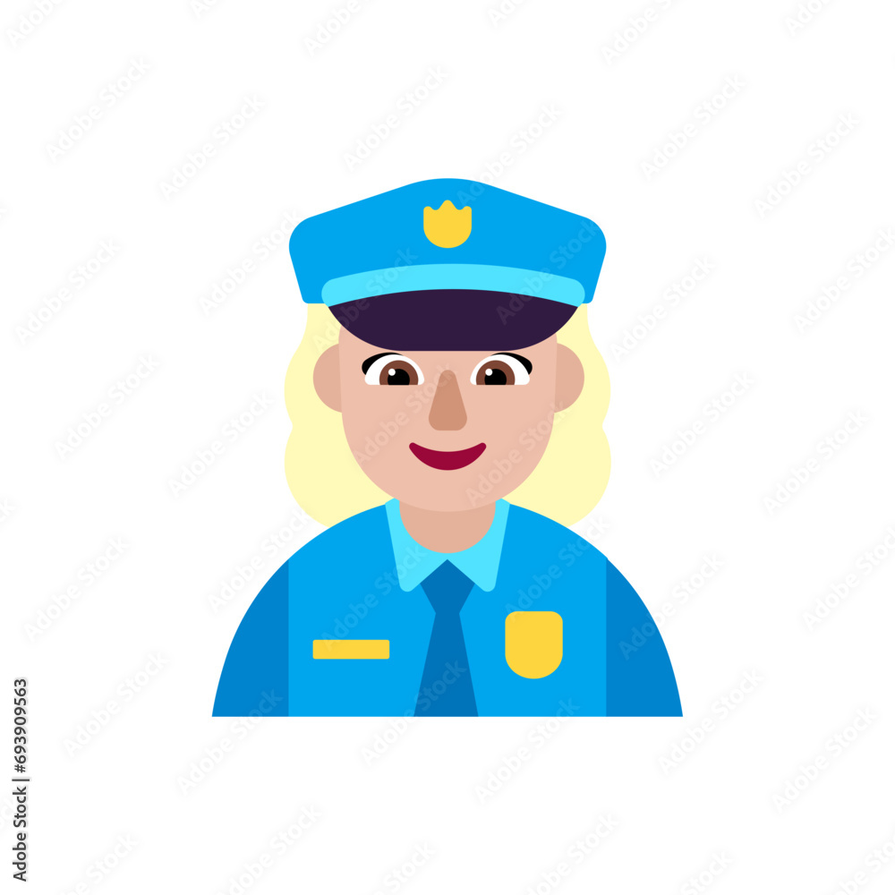 Woman Police Officer: Medium-Light Skin Tone