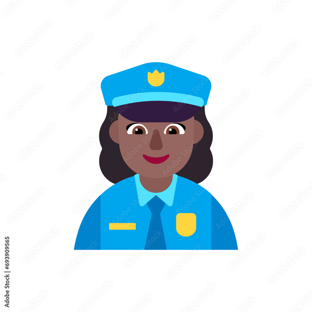 Woman Police Officer: Medium-Dark Skin Tone Woman Police Officer: Medium-Dark Skin Tone
