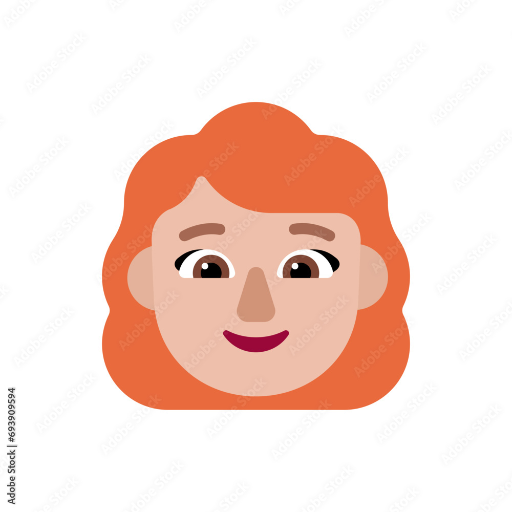 Woman: Medium-Light Skin Tone, Red Hair