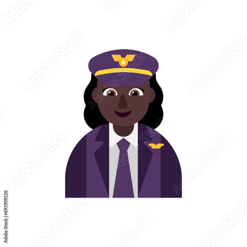 Woman Pilot: Dark Skin Tone