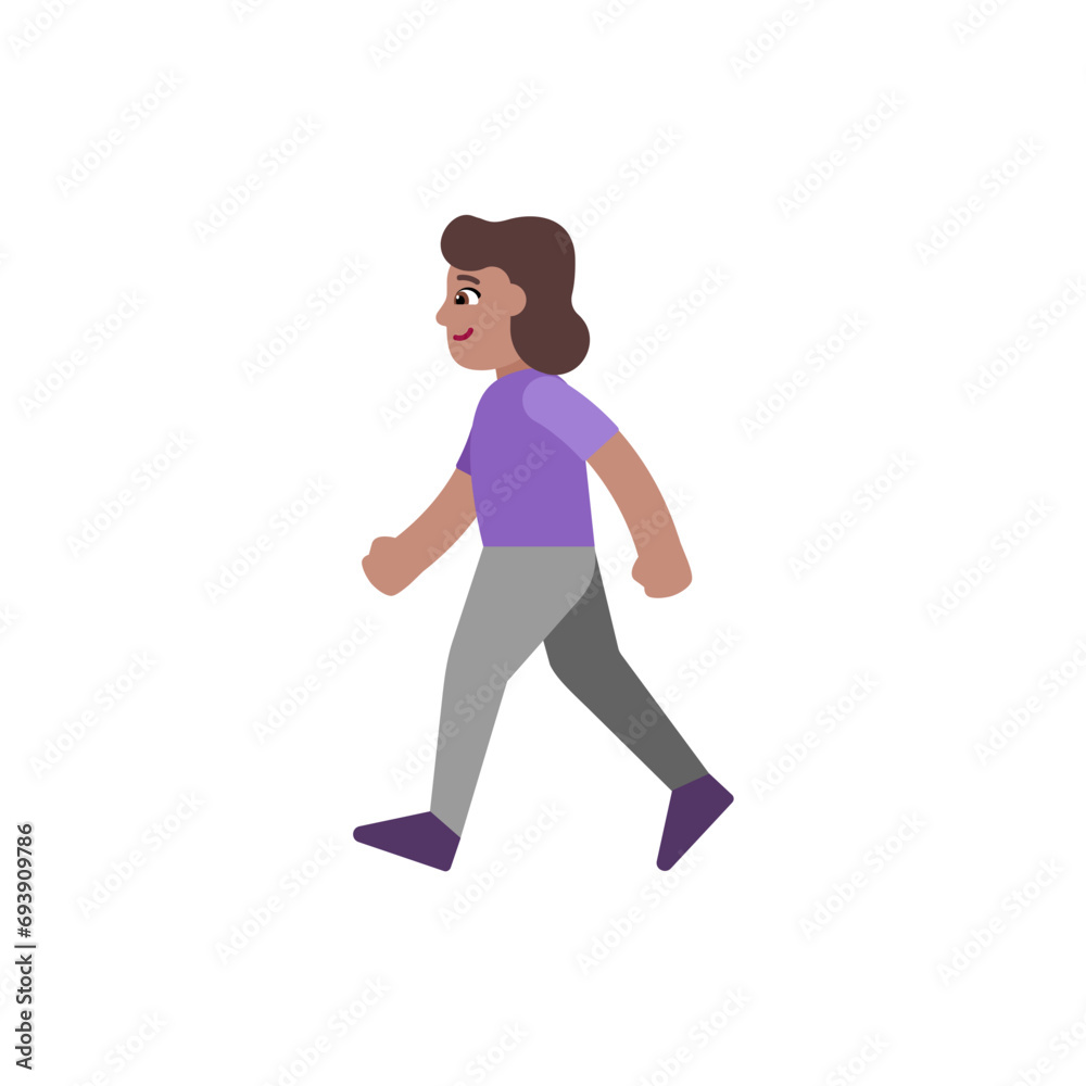 Woman Walking: Medium Skin Tone