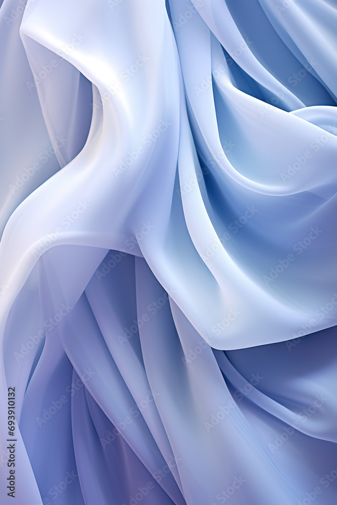 abstract blue background with smooth satin fabric or wavy folds - obrazy, fototapety, plakaty 