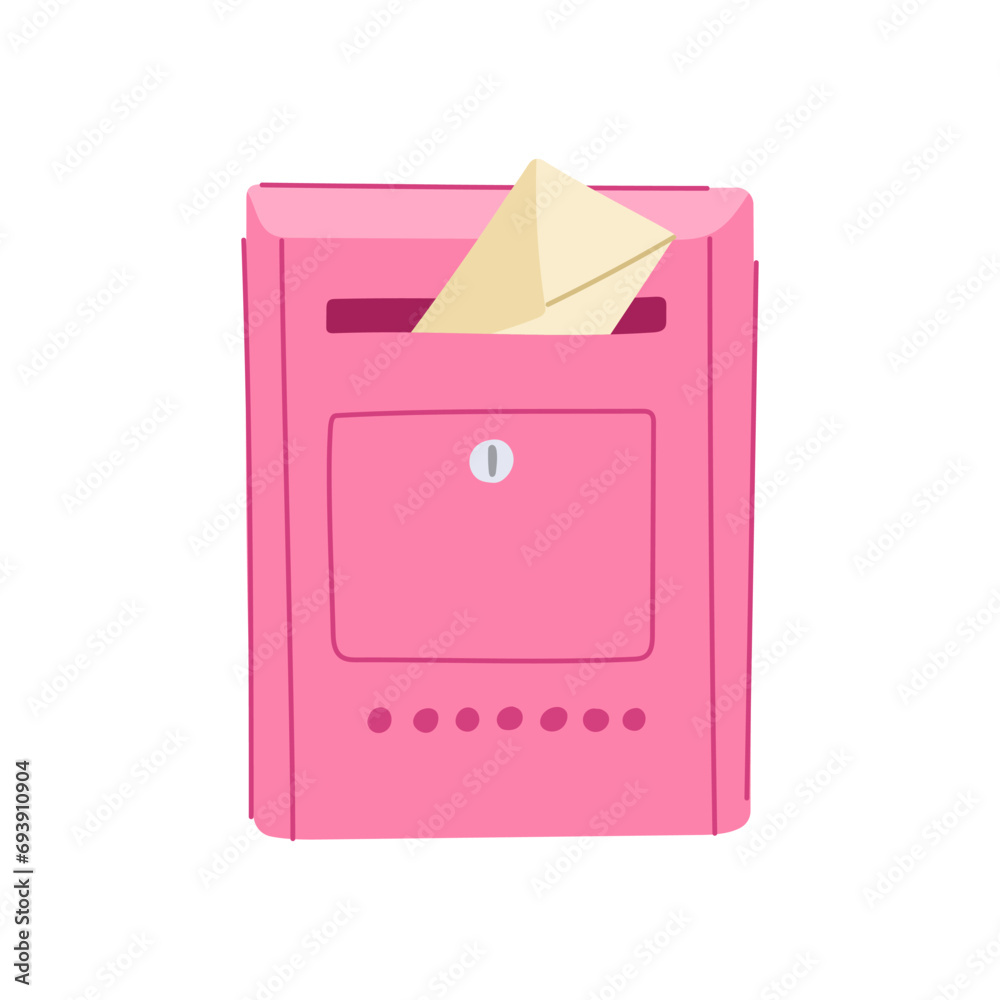 postbox mailbox letter cartoon. send postal, message box, envelope delivery postbox mailbox letter sign. isolated symbol vector illustration