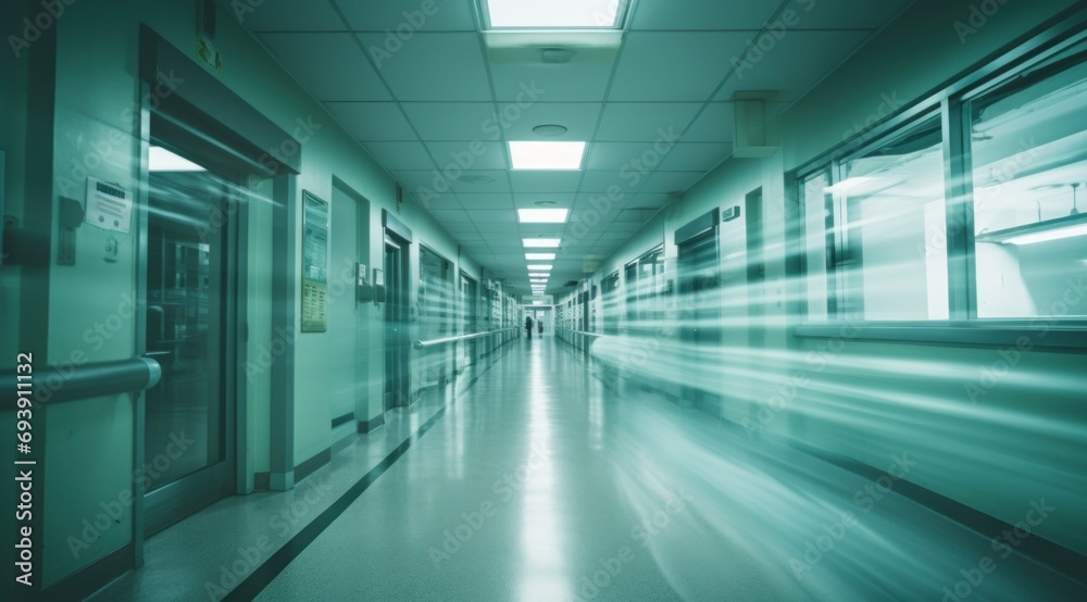 Modern Hospital Corridor Healthcare Facility