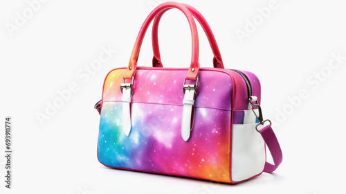 Stylish women's bag in space style on a light background