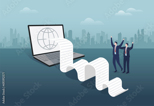 E-commerce, online order. Global business.