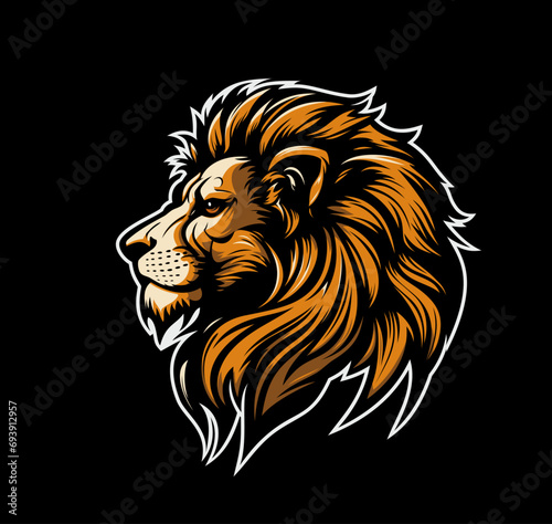 Ai generated african lion animal mascot. Zoo wild animal symbol  sport team or club wildcat AI generated vector sticker or business company proud and strong lion head character print