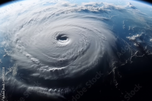 Meteorological phenomena and climate change, hurricane seen from space