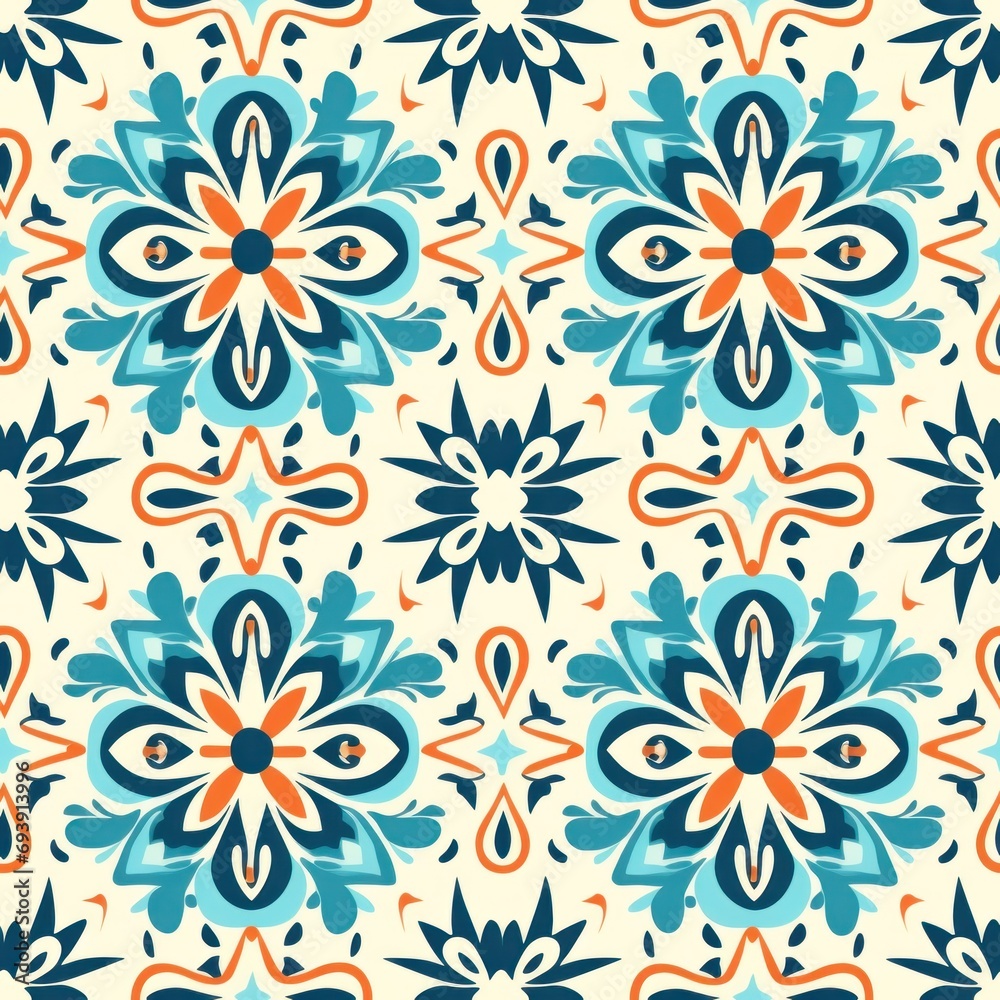 Vibrant Mediterranean Pattern Background Vibrant Mediterranean Pattern Background