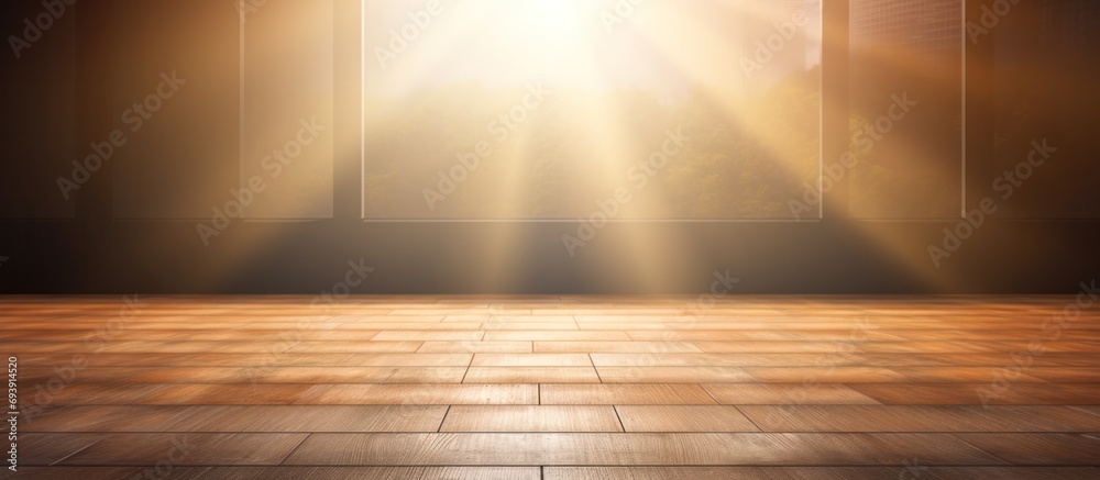 Beautiful background for presentation,wooden floor with Light rays