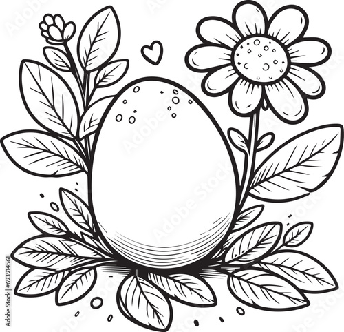 Outline egg clipart black and white Bunny Bonanza: Eggs, Flowers and Easter egg Coloring Coloring easter egg clipart black and white, simple easter egg clipart black and white isolated background