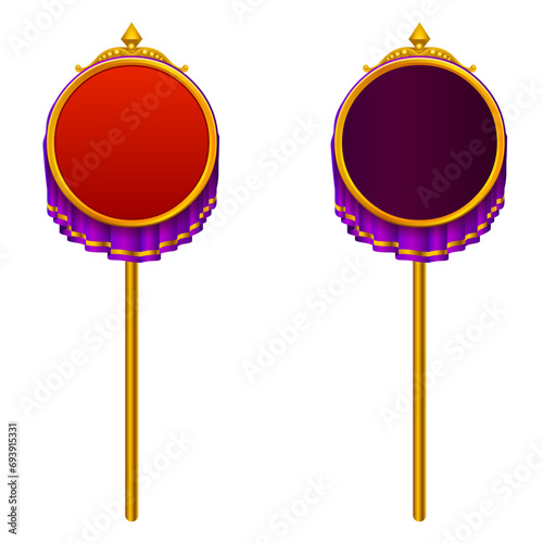Luxury Festival Red Circle Banner Shape Vector Illustration