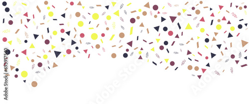 Colorful colourful vector confetti flying randomly banner