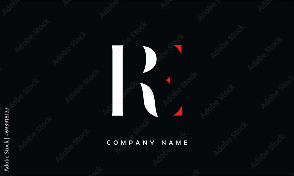 Obraz premium RE, ER, R, E Abstract Letters Logo Monogram