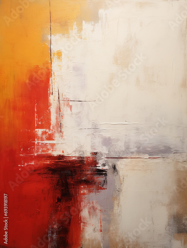 Acrylic painting lighting minimalist backdrop, abstract painting with bold strokes of red, orange, and white colors