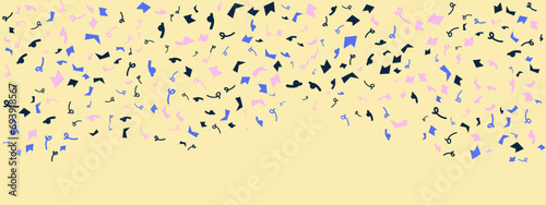 Colorful colourful vector confetti flying randomly banner