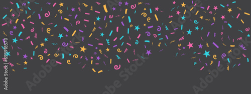 Colorful colourful vector confetti banner with shapes