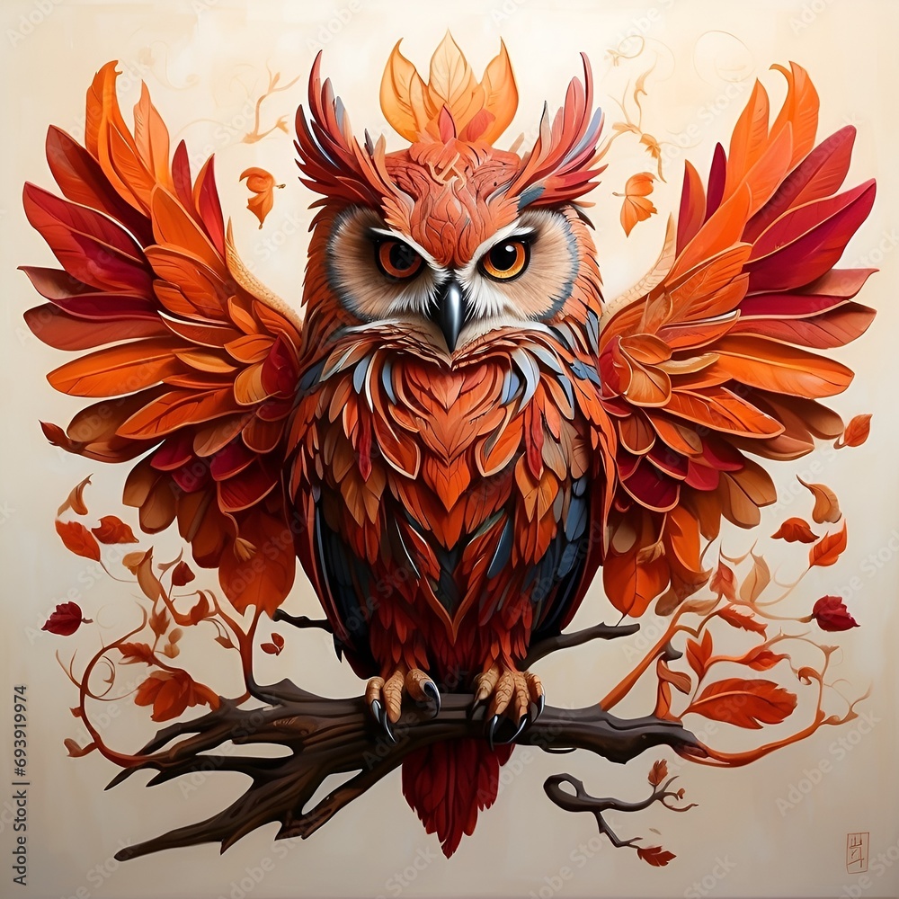 Fototapeta premium owl on a branch