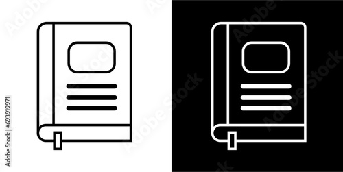 Book, phone book Icon. Office icon. Black Icon. Black line logo.