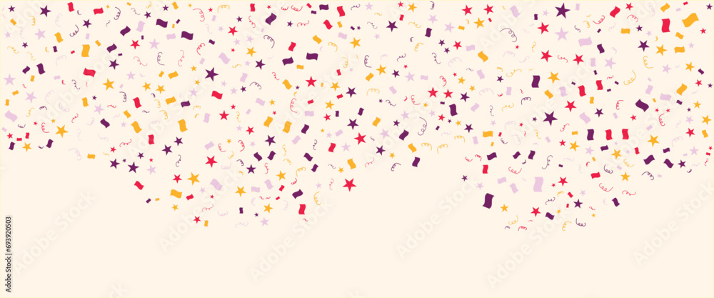 Colorful colourful vector falling tiny confetti banner