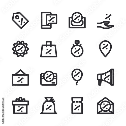 set of icons discount