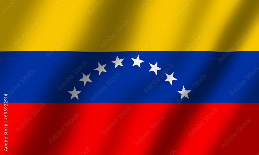 Powiewająca Flaga Wenezueli - obrazy, fototapety, plakaty 