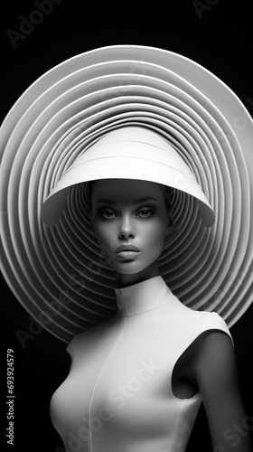 Discover Timeless Elegance  Monochrome Women with Hats - Black and White Photography  Stylish Headwear Trends  and Classic Beauty Captured through Futuristic Monochrome Fusion - A Journey into Classic