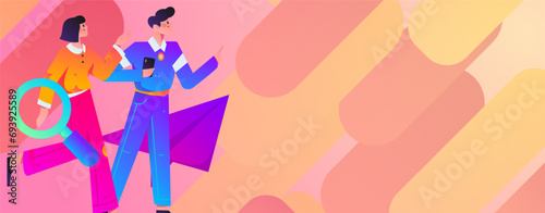 Personnel doing job interview flat vector concept operation hand drawn illustration
