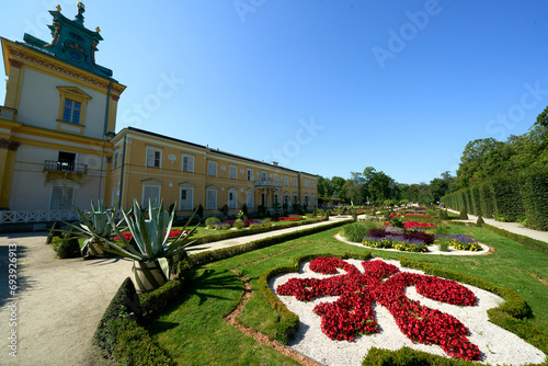 view of the palace wilanow in warsow, poland photo