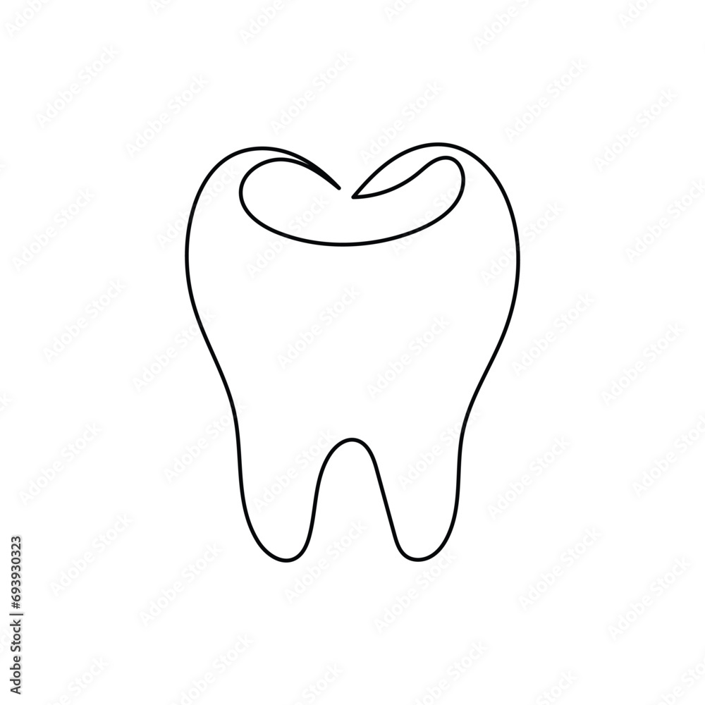 Teeth single line continuous outline vector art drawing and simple one line teeth minimalist design Teeth single line continuous outline vector art drawing and simple one line teeth minimalist design