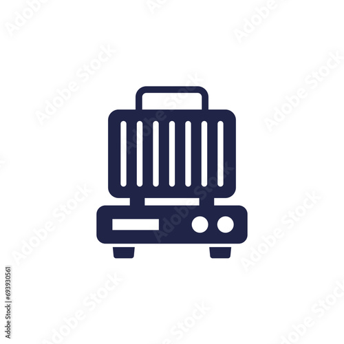 electric grill icon on white