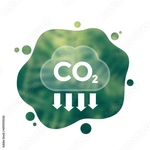 co2, carbon emission reduction icon, vector