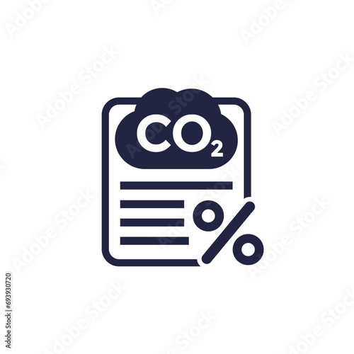 carbon tax icon on white
