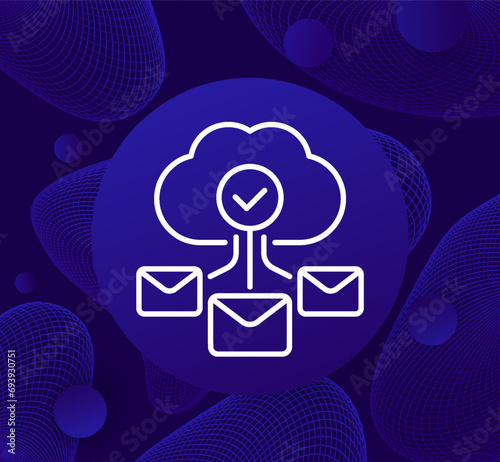 email automation, SaaS icon, line vector
