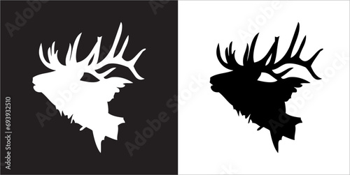 Illustration vector graphics of head deer icon