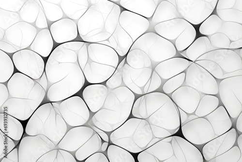 Abstract background made of white plastic balls, 3d render illustration photo