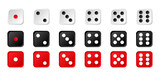 A set of game cubes with dots. dice for casino games. set of icons of game cubes, cubes isolated on a white background, eps10