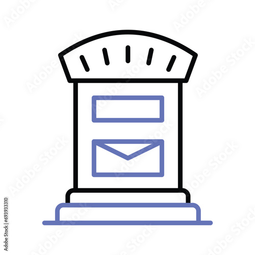 An icon of postal box, mail box vector design, postbox icon