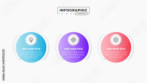 Vector circle infographic design template with 3 steps or options