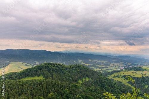 View from the observation tower on the top of Lubań towards the Dunajec River and Lake Czorsztyńskie © Anna