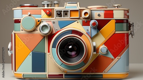 A vibrant camera captures the world through a multitude of colorful lenses, freezing memories in time