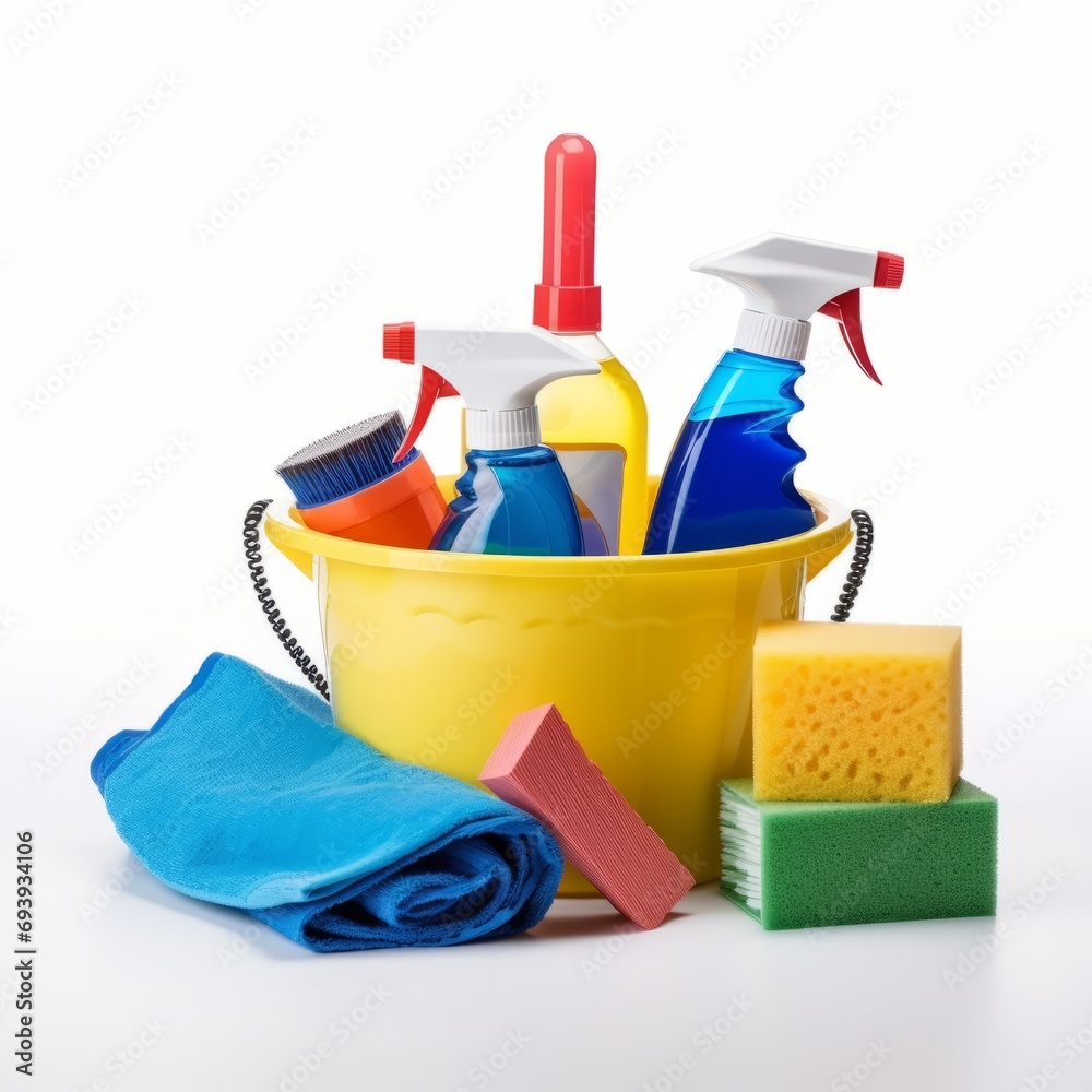 Assortment of Cleaning Supplies and Tools for Household Assortment of Cleaning Supplies and Tools for Household