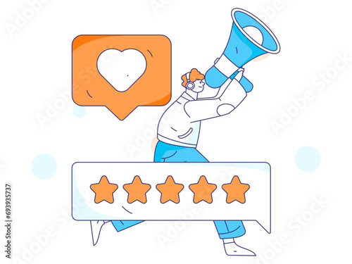 Virtual characters social communication concept business flat vector hand drawn illustration
