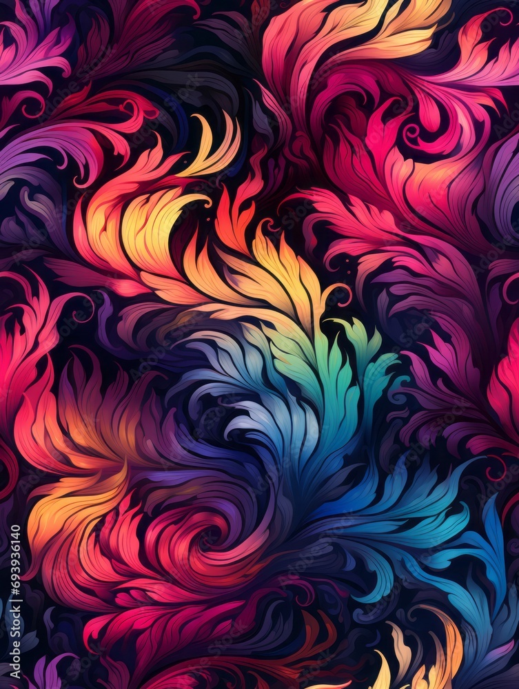 Seamless Deep Jewel-Tone Colored Swirls Texture Seamless Deep Jewel-Tone Colored Swirls Texture