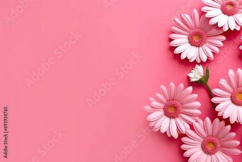 Vibrant and captivating pink backdrop complemented by floral details
