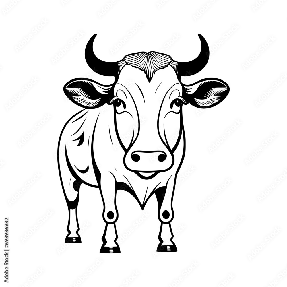 black and white cow