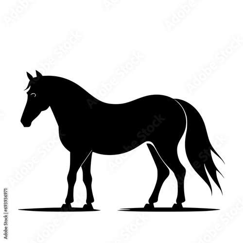 horse silhouette isolated on white