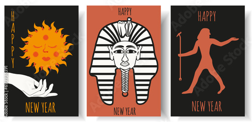 Quadro su tela Egypt New Year 2024 greeting card design