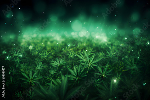 Green marijuana leaves background