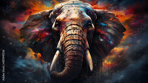 abstract background with abstract shape of elephant